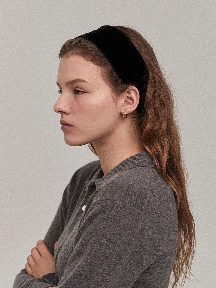 CnHnOn High-Color Retention Minimalist Retro Drop-Shaped Bean S925 Silver Needle Korean Earrings