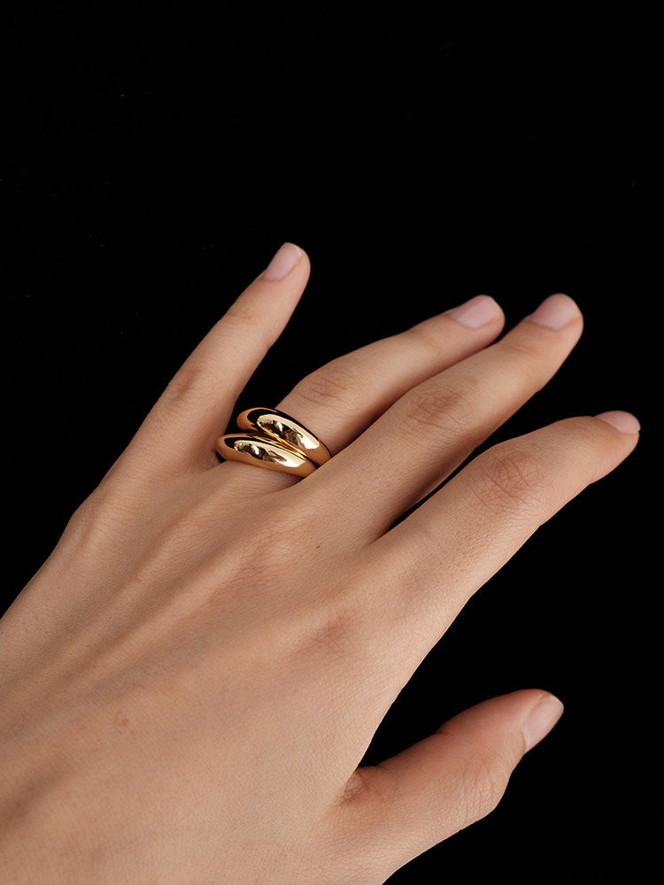 CnHnOn Sculptural High-Color Ring Set - Stackable Minimalist Fashion Rings