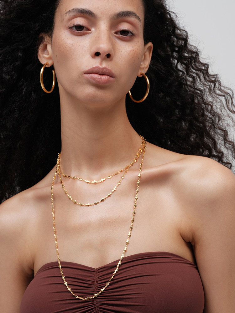 CnHnOn Fat Store European and American Simple Fashion C-Shaped Gold Hollow Large Hoop Earrings Versatile Earrings