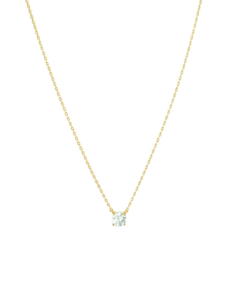 S925 Silver French-Style Sparkling Diamond-Inlaid Light Luxury Collarbone Necklace for Women