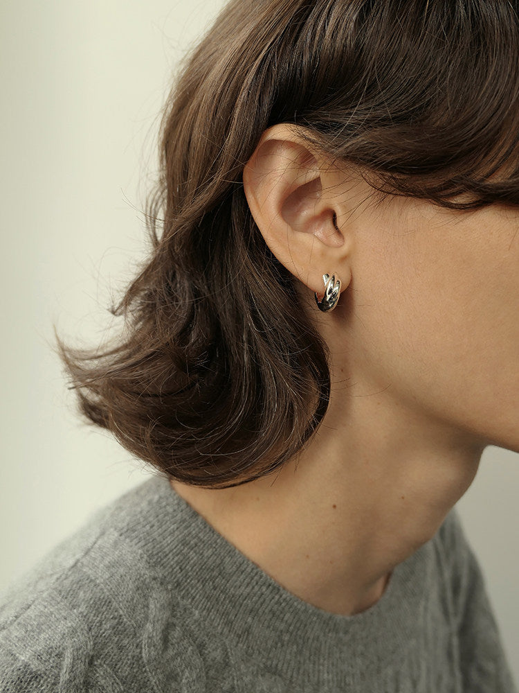 Twisted Hoops Bread Twist Hoop Earrings